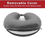 Premium Travel Pillow (Grey), Sleep with NO Neck Pain, Super Soft Memory Foam Neck Pillow Easy Washing with Removable Cover by My Perfect Dreams