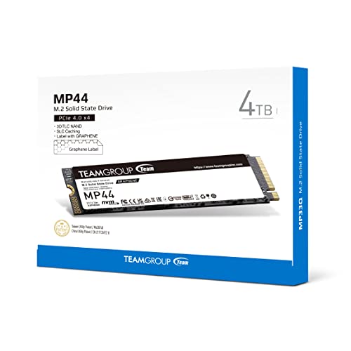 Image of TEAMGROUP MP44 4TB SLC Cache Gen4x4 M.2 2280 PCIe 4.0 with NVMe Laptop, Desktop SSD Solid State Drive R /W Speed up to 7000 /6000MB /s TM8FPW004T0C101