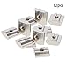 Yinpecly Sliding T Slot Nuts M5 Half Round Roll in T-Nut for 30×30 Series Aluminum Extrusion Profile Construction Industry, Carbon Steel Zinc Plated Silver Tone, Pack of 12