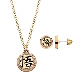 SALESONE Dragon Ball Z Kanji Necklace & Earring Set