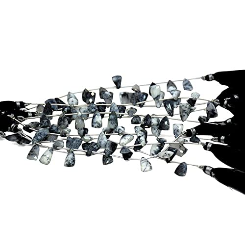 Opale dendritique 9x15 briolette pyramide facettée pour création bijou