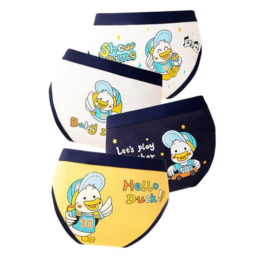 Boys Underwear 4 Pack Dinosaur Cartoon Print Toddler Briefs Moisture Wicking Stretchy Soft Breathable Underpants 2-8Y