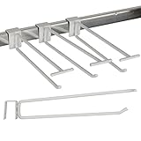 Yision 6 Inch Scanner Hooks for Commercial Retail and Exhibition, 24Pcs Heavy Duty White Slatwall Panel Hooks, 1/4Inch Metal Display Deluxe Hooks for Garage Shop Retail Display,White