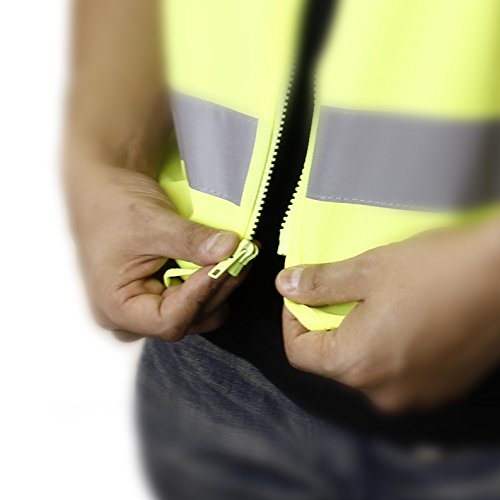 Tr Industrial Neon Yellow Safety Vest, Front Zipper Mesh, Osha Approved, Size Xxl #TOP4
