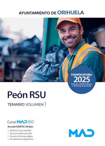 Portada de Peón rsu.Temario volumen 1.Ayuntamien