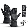 GOXAEEE Guantes calefactables para hombre y mujer, guantes calefactables con batería de 4000 mAh, 3 ajustes de calor, guantes de calentamiento para pantalla táctil para moto, esquí