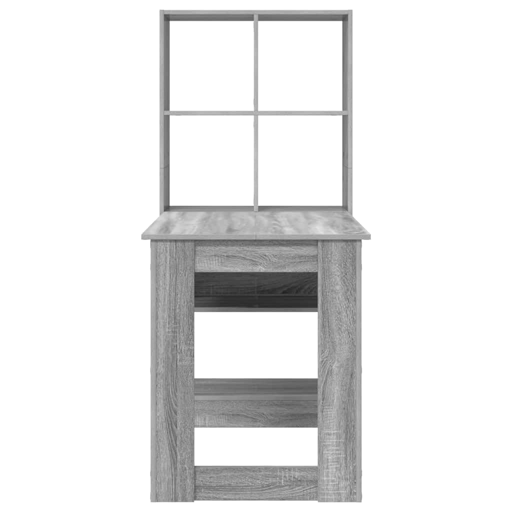 Moderner Schreibtisch mit Stauraum, Graues Sonoma, 122 x 67 x 145 cm, aus Holzwerkstoff mit Regalen und Fächern für Büroorganisation