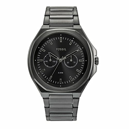 Montre multifonction acier inoxydable gris Evanston bracelet métal cadran homme