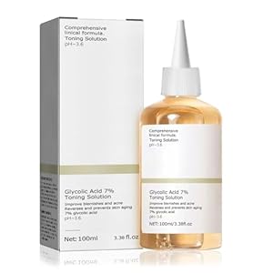 Glycolic Acid Toner,GlykolsäUre Peeling 7%-Ige -LöSung FüR Hautunreinheiten Und Akne, Toner Suitable for Combination and Oily Skin, Porenbehandlung(100ml)