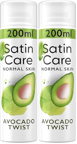 Gillette Satin Care gel raser femme peau sèche hydratation avocat