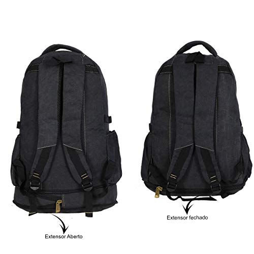 mochila para viagem grande camping em lona resistente viagem masculina 50 litros fundo expansivo (Pr