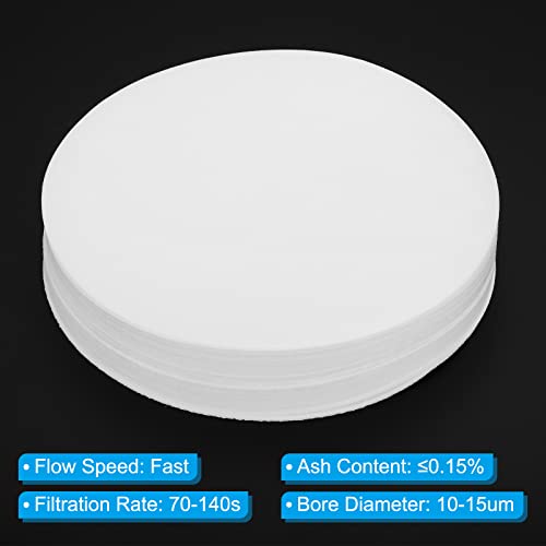 Image of PATIKIL 300Pcs 12.5cm Qualitative Filter Paper Circles, Fast Speed Round Laboratory Filter Paper Chemical Industrial Oil Testing Funnel Filter Paper