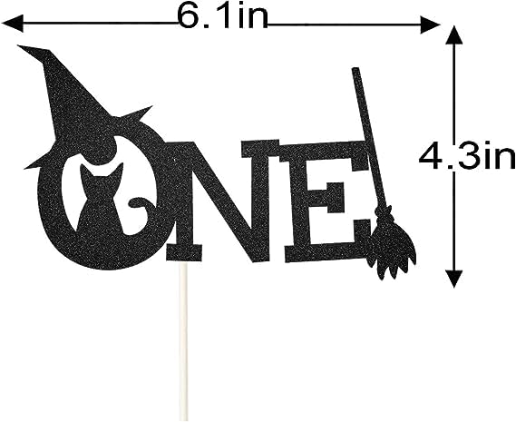 Miniatura 2 de Confect Decoración para tartas  Witchy Woo One Topper  Decoración con purpurina  Decoración decorativa para tartas  1 unidad