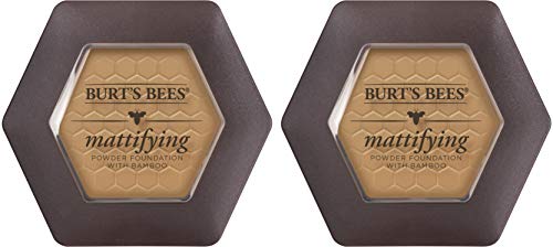 Burt's Bees 100% Natural Mattifying Powder Foundation, Almond - 0.3 Ounce (Pack of 2)