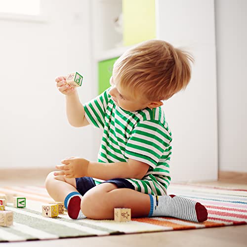 SUOSDEY Anti Rutsch Socken Kinder -12 Paar ABS Rutschfeste Baumwolle StopperSocken Kinder Antirutsch Socken für 1-3 Jahre Jungen