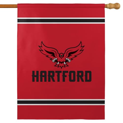 Graphics & More University of Hartford Hawks Primary Logo Stripes 30x40 Double-Sided Outdoor Flag – Durable Polyester Yard Banner for Porch, Garden, or Wall – Indoor/Outdoor