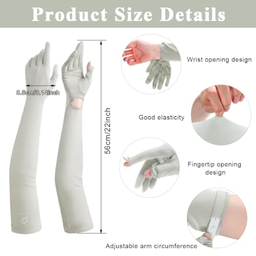 Image of PALAY Hand Gloves for Sun Protection Cooling UV Protection Arm Sleeves for Women Men, Nylon Ice Silk Hand Cover Arm Sleeves for Bike Riding Hiking - Anti-slip & Breathable