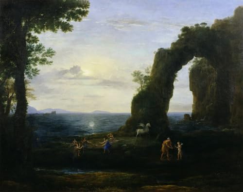 Tableau Claude Lorrain impression sur toile 60x90cm Le Corail poster