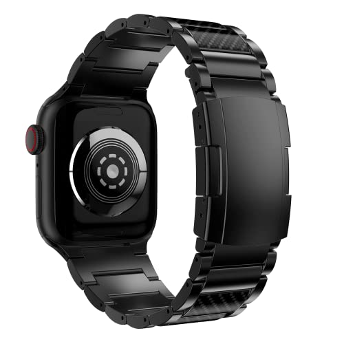 HQEUZ Titanium Bracelet Compatible with Apple Watch Strap 49 mm 46 mm 45 mm 44 mm 42 mm Replacement Strap Adjustable Metal Bracelet Compatible with iWatch Ultra Series 10 9 8 7 6 5 4 3 SE - Image 2