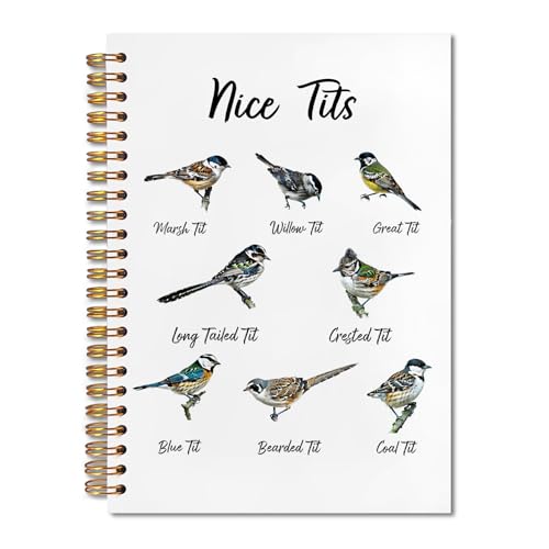 FITIE Bird Spiral Notebook 5.5x8.3, Birding Journal, Funny Bird Gifts for Lovers Women Notebooks for Note Taking, Birding Gifts