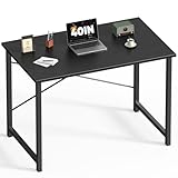 DUMOS 40 Inch Office Small Computer Desk Modern Simple Style Writing Study Work Table for Home Bedroom - Wood Black
