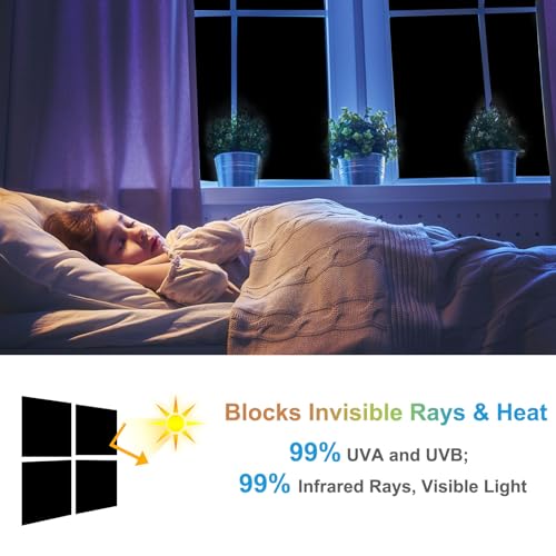 Pelicula de privacidad para ventana HARFINGTON 17.5x78.7 pulg negra miniatura 3