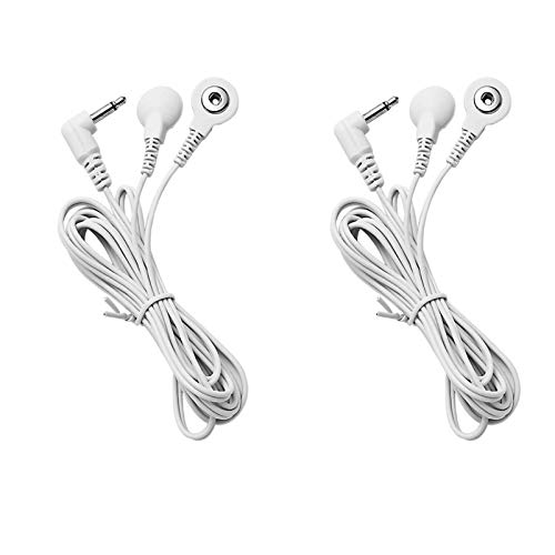 Image of 2 Count TENS Wires Electrode Wires for TENS Unit 3.5 mm Plug to 3.5mm Snap Electrodes Lead Wires for TENS Please Check Plug Size - 3.5mm Plug