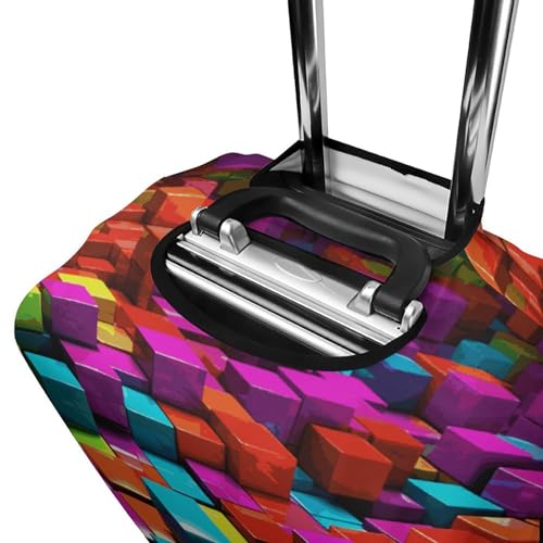 Housse de bagage cubes colorés 3D extensible lavable taille XL - 5