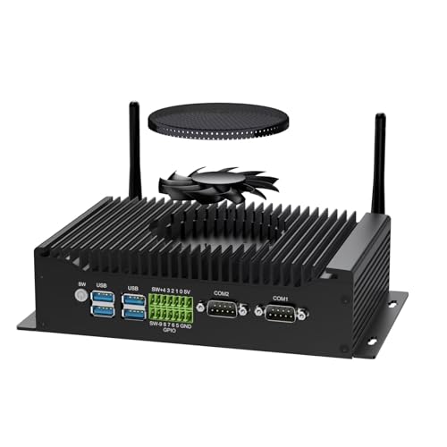 Image of WEIDIAN Industrial Mini PC Win 11 Pro Core i7 10510U 64GB RAM 1TB SSD, (Fan Cooling) Industrial Mini Desktop Computer GPIO, 4K 2HD+DP, 2LAN, 2COM RS232 /422 /485, 6USB WiFi6&BT5.2 Auto Power On
