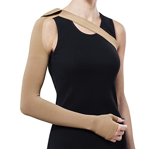 23-32 mmHg POST MASTECTOMY Compression Sleeve with Gauntlet, Medical Class 2 Arm Anti Swelling Support, Lymphedema Edema