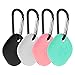 NEWZEROL 4 sztuki etui kompatybilne z Samsung Galaxy SmartTag, w pełni silikonowe etui ochronne, odporne na zarysowania etui ochronne akcesoria z pękiem kluczy – czarny/szary/różowy/miętowy zielony