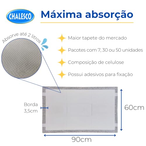 Chalesco Tapete Higiênico Premium 50 Unidades 90 x 60 cm
