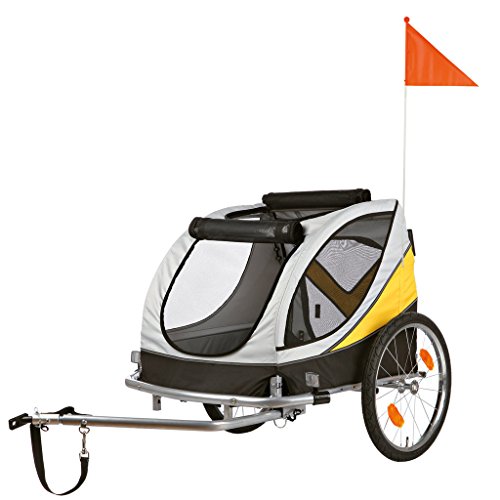 Trixie 12805 Fahrrad-Anhänger, 63 × 68 × 75 cm (M), grau/schwarz/gelb