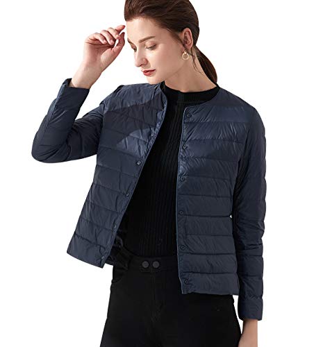 Leichte Daunenjacke Damen Leichter Daunenmantel Damen Ultraleichte Daunenjacke Damen Leicht Steppjacke Lightweight Steppmantel Federleichte Daunenjacken Daunen Mantel Für Frauen Daun Jacken Marine M