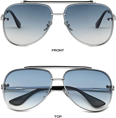 Image of ELEGANTE UV Protected Driving Vintage Pilot Gradient Metal Body Aviator Sunglasses for Men and Women