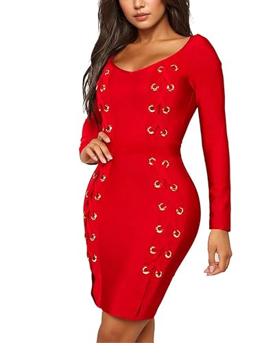 Image of Hybrid & Company Women's Elegant Bandage Dress | Stretch fabric, flattering bodycon fit, elegant silhouette, suitable for cocktail parties, events, and special occasions