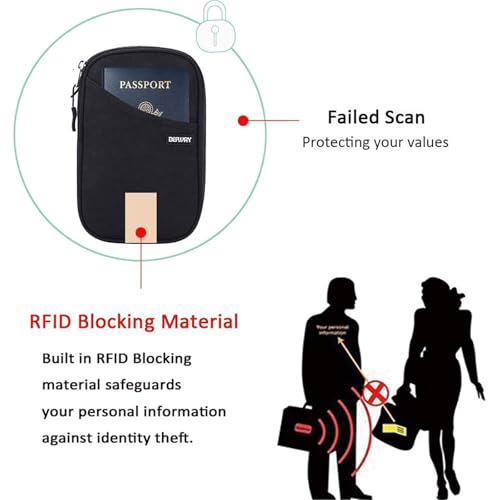 Passport Holder for Travel, Rfid Blocking Passport Wallet Travel Wallet Waterproof Case for Cards Passport Case, Travel Document Organizer Credit Cards Case Rfid Passport Holder for Travel4