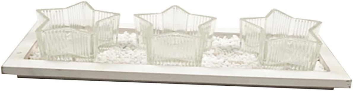 Glass Tealight Candle Holder Creative Star Design for Christmas Table Decoration Elegant Festival Centerpiece for Home Decor Weddings and Holiday Celebrations