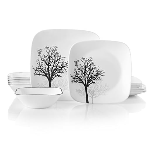 Corelle Service for 6, Chip Resistant, Timber Shadows Dinnerware Set, 18-Piece