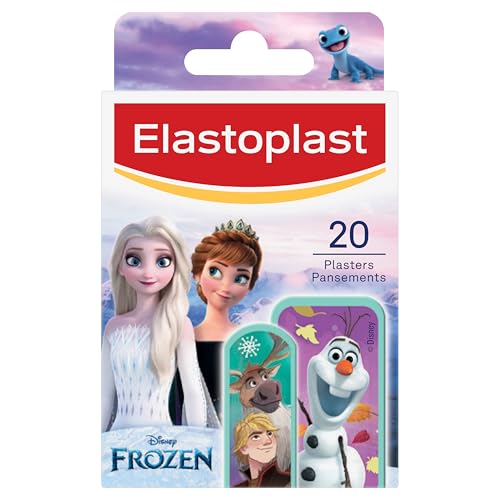 Elastoplast Disney Frozen Plasters Assorted Sizes (20 Pieces) Coloured First Aid Wound Care for Children with Frozen Designs Various Sized Skin-Friendly