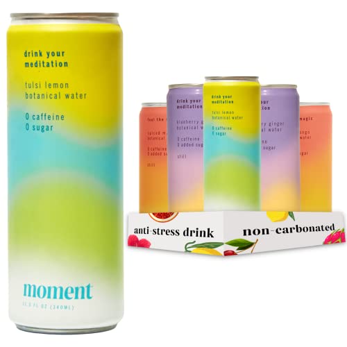 Moment Botanical Drink (as seen on Shark Tank) - STILL Combo Variety. Contains Adaptogens and Nootropics. L-Theanine and Ashwagandha for Focus & Stress Relief. 0 Added Sugar, 0 Caffeine. Keto. Low Calorie (11.5 fl oz, 12-pack)
