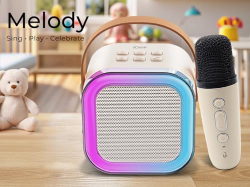 Image of iGear Melody Rechargeable Bluetooth Portable Karaoke Machine for Kids Adults, RGB LED Lights, 1500mAh Battery, Musical Toys for Boys, Girls and Adults