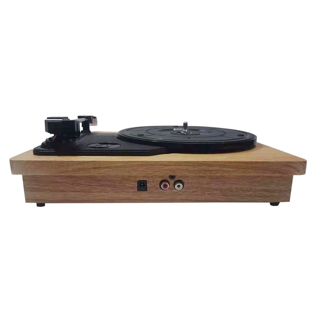 33/45/78 giri/min giradischi grammofono antico giradischi disco vinile Rca jack per cuffie fonografo portatile (Color : Wood Color, Size : 300 * 250 * 90mm) (Wood Color 300 * 250 * 90mm)
