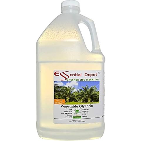Glycerin Vegetable - 1 Gallon (10.75 lbs or 172oz net wt) - Non GMO - RSPO - Sustainable Palm Based - USP - Kosher - Pure - Pharmaceutical Grade - Safety Sealed HDPE Container with resealable Cap Cover
