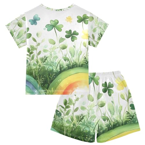 Summer Pajama Set Rainbow Clover, Short Sleeve Sleepwear Nightwear2