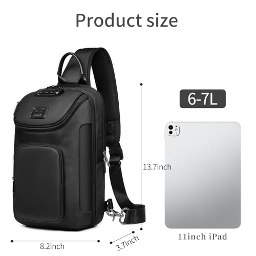 image for reeyee Sling Bag for Men, Anti Theft Crossbody Bag,Waterproof Shoulder