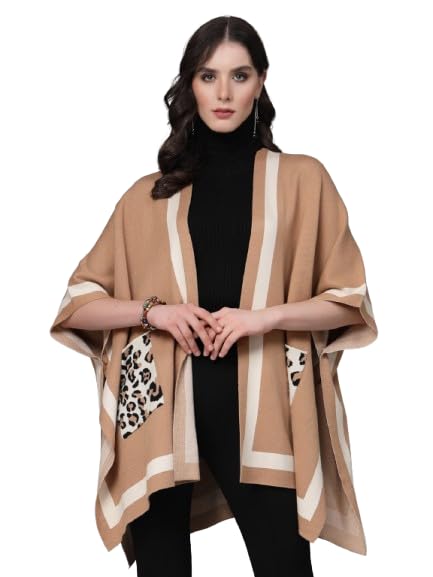 mafadeny Poncho with Leopard Print Pockets-picture-16