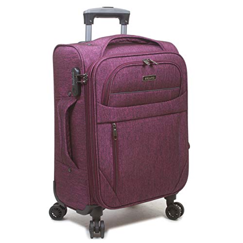 Dejuno Aurora Lightweight Denim Spinner Luggage, Burgundy, 3-Piece Set2