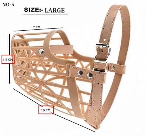 Image of Adjustable Breathable Basket Dog Muzzle for Medium & Large Dogs | Anti-Biting, Safe & Comfortable Pet Mouth Guard | Lightweight, Durable & Skin-Friendly Dog Muzzle for WAK Weight Upto 18 to 27kg