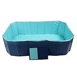 Jeffergarden Piscina Plegable para Perros, Bañera No Inflable de PVC Engrosada para Diversión Acuática Al Aire Libre, Ideal para Niños y Familias en Patios Traseros (2,1 m)